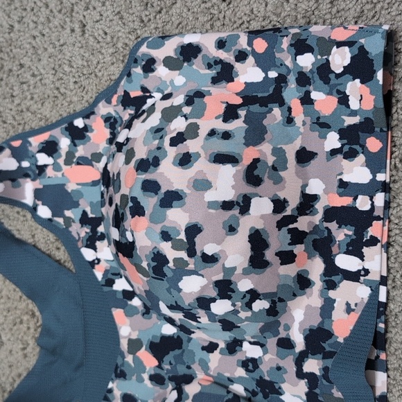 Soma Bliss Breathe Racerback Sport Bra Dark Teal Light Pink And Gray Size  XXL - Picture 4 of 7